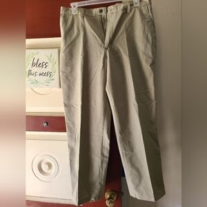 Barely worn men's khaki slacks. No cuff.